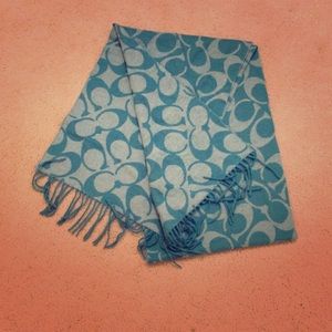 Coach Teal Cashmere Scarf